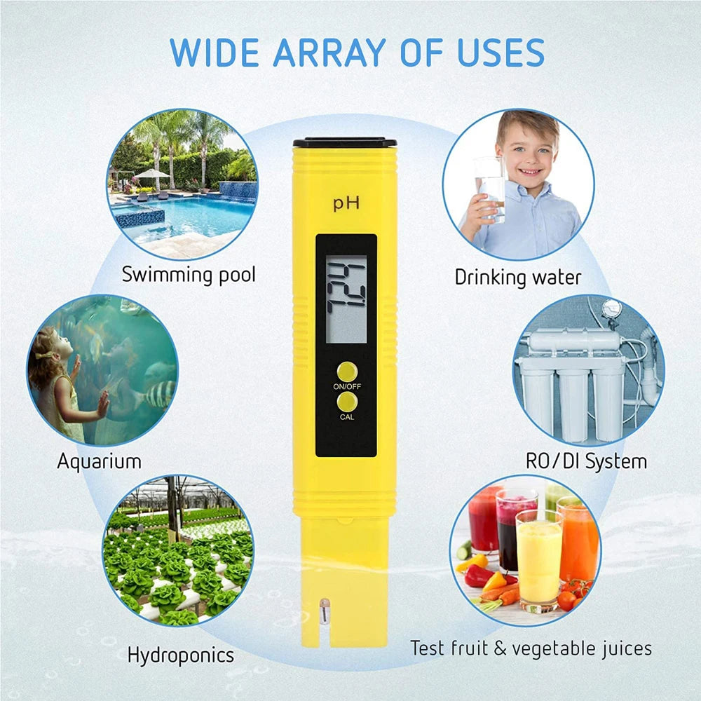 PH Meter & TDS Meter Digital Water Quality Tester 0-14 PH Meter Tester 0-9990PPM TDS&EC LCD Water Purity PPM Aquarium Filter