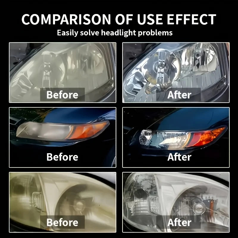 100ml Ceramic Headlight Restoration Spray, Premium Car Headlight Repair Tool - Removes Yellowing and Oxidation, Restores Clarity