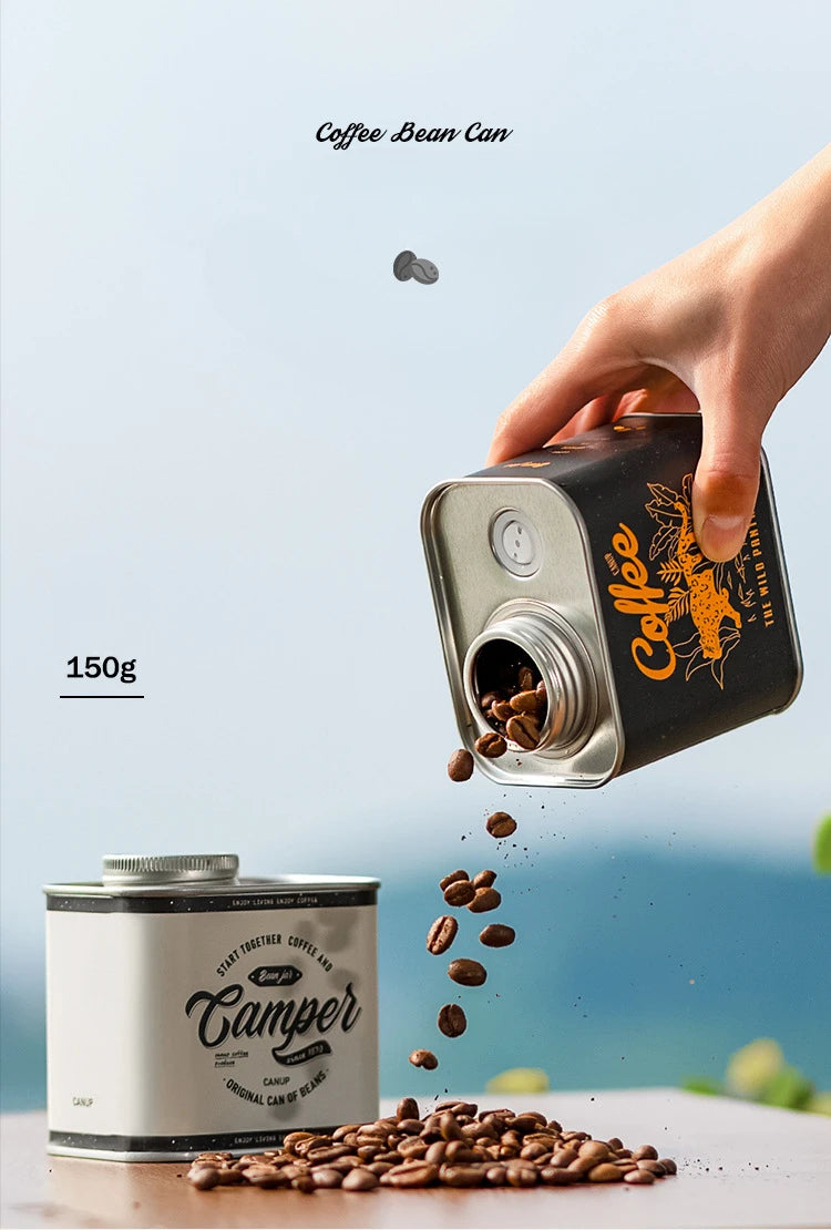 1/2pcs Household Kitchen Storage Jar, Sealed Coffee Bean Jar, Outdoor Camping Coffee Bean Moisture-Proof And Fresh-Keeping Jar