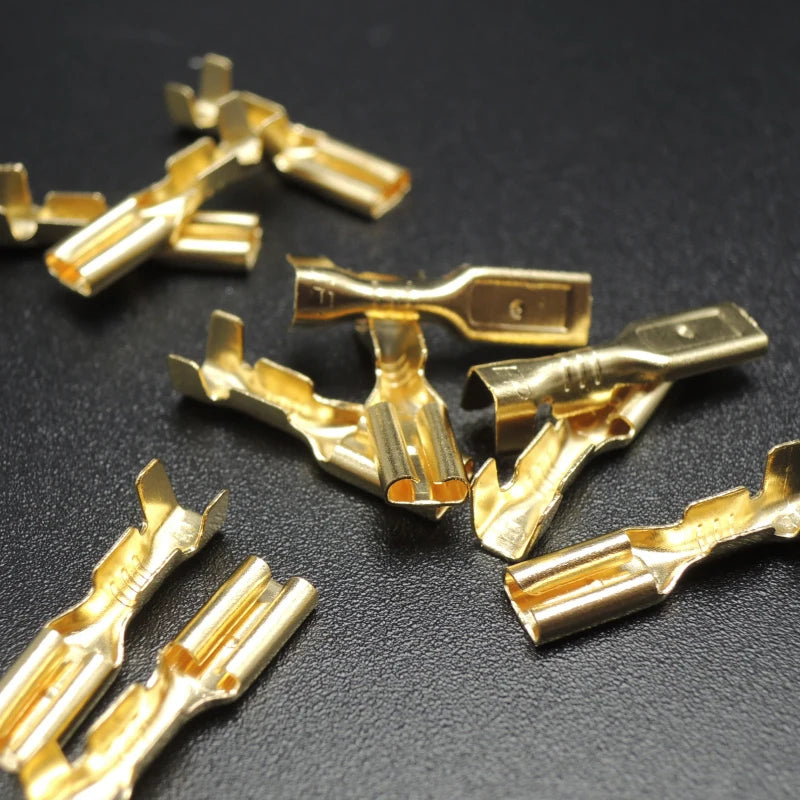 200PCS/100Pairs 2.8mm 4.8mm 6.3mm Female Spade Crimp Terminals Electrical Sleeve Wire Wrap Connector for 22-16 AWG 0.5mm2-1.5mm2