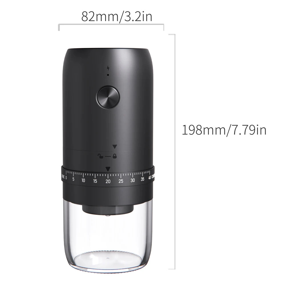 Portable USB Electric Coffee Bean Grinder 40 Gears Adjustable Rechargeable Mini Coffee Machine for Household Use