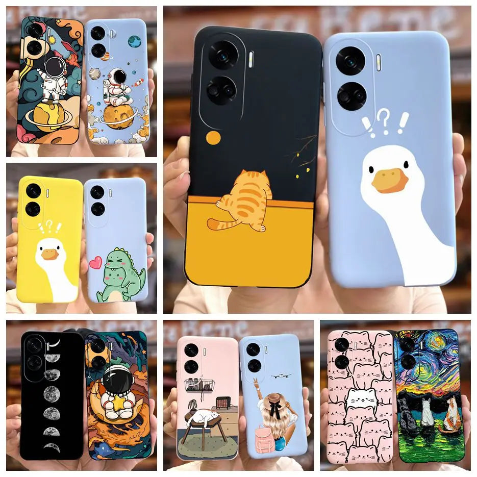 For Honor 90 Lite Case CRT-NX1 Cute Cartoon Cover Shockproof Soft Silicone Phone Case For Honor 90 Pro Honor90 Lite Fundas Coque