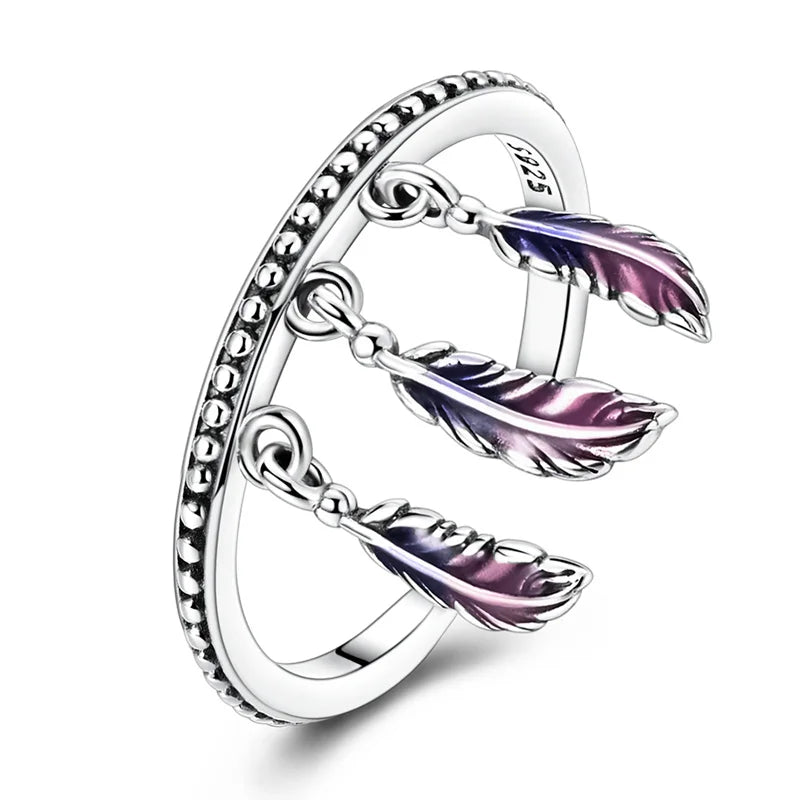 925 Silver Open Ring Sunflower Bee Star Eternal Love Jewelry Women's Wedding Gift