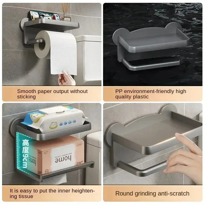 Aluminum Alloy Toilet Paper Holder Tissue Rack Bathroom Tissue Holder for Bathroom Storage Shelf Bathroom Accessories