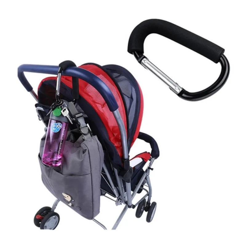 Large Carabiner Stroller Hooks Organizer Aluminum D Ring Spring Snap Keychain Clip Carry Handle for Hanging Purses Shopping Bags