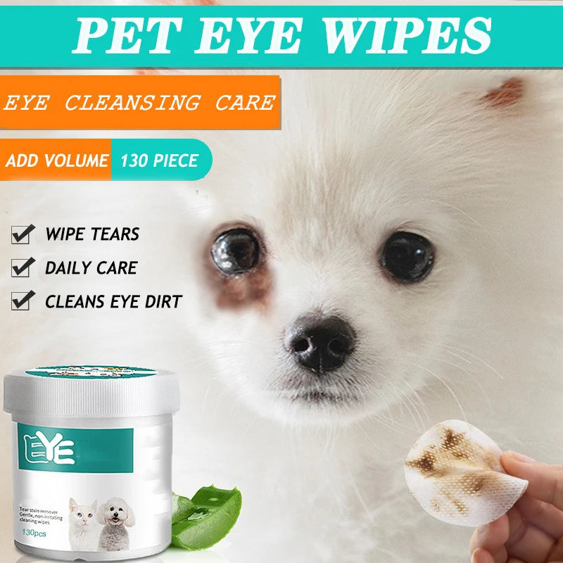 New Pet Eye Wipes Cats And Dogs Tearmark Wet Wipes Cats And Dogs Universal No Irritation Cleaning Products 130 Canned Wipes