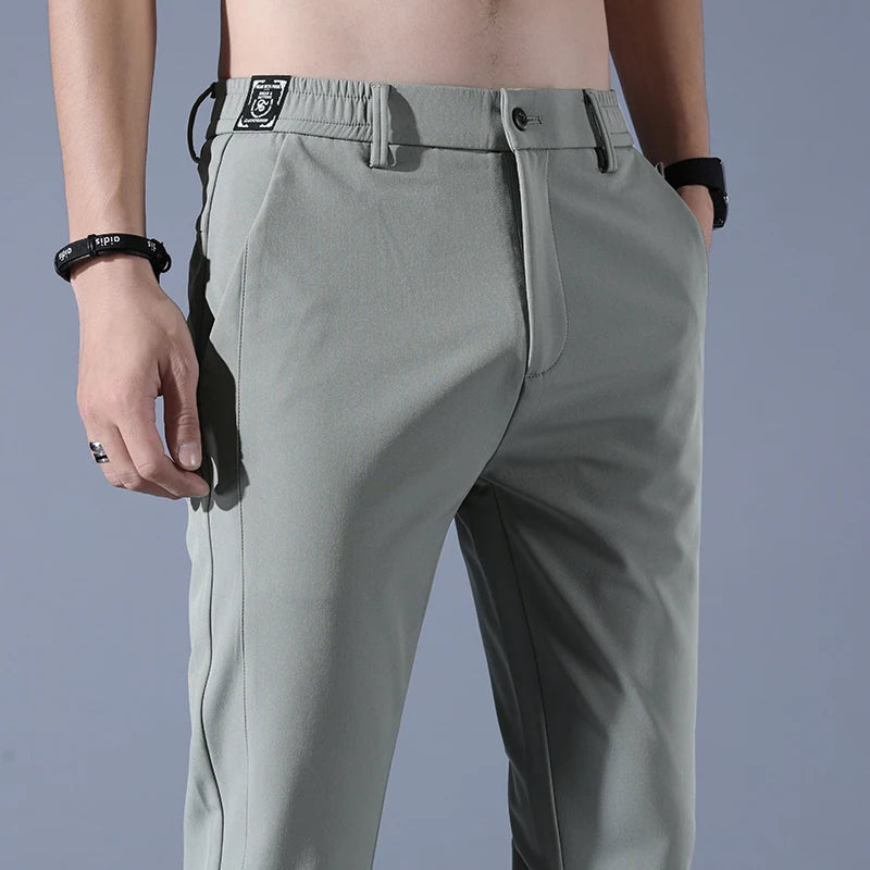2025 Spring Summer Ultra-thin Men's Stretch Slim Straight Casual Pants High Quality Fashion Breathable Golf Sports Trousers