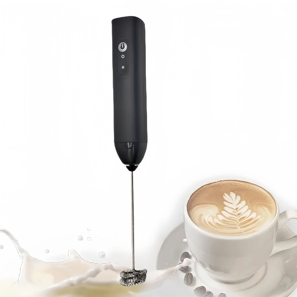 MINI Milk Frother USB Rechargeable 3 Speeds Foam Maker Coffee Whisk Mixer Electric Handle Blender Egg Beater