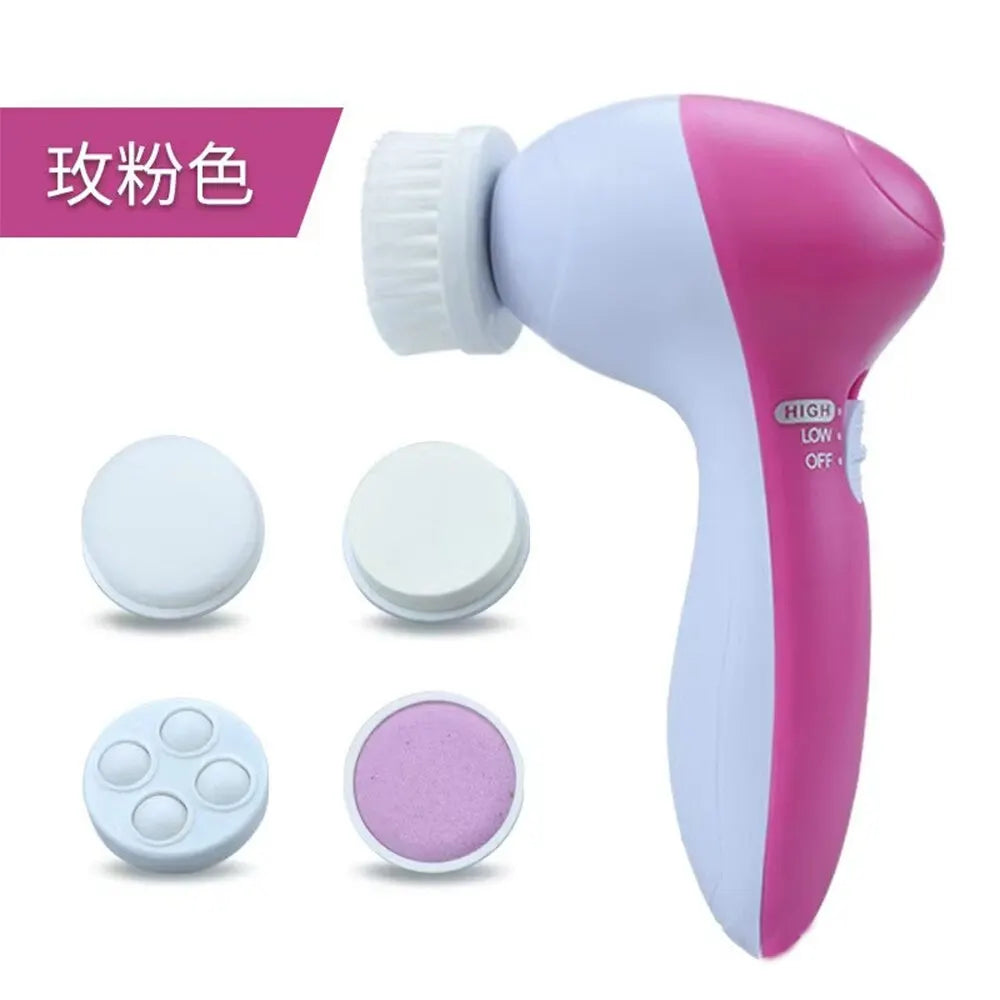 Electric 5 IN 1 Electric Facial Cleaner Brush Wash Machine Spa Skin Care Massage Blackhead Cleaning Facial Cleanser Tools