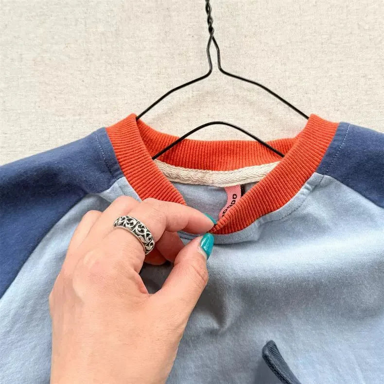 RAISE Spring 2026 Kids Boys Long Sleeves Letter Printed Cotton Children Boys Pullovers Ins Raglan Sleeve Spliced Baby Boys Top