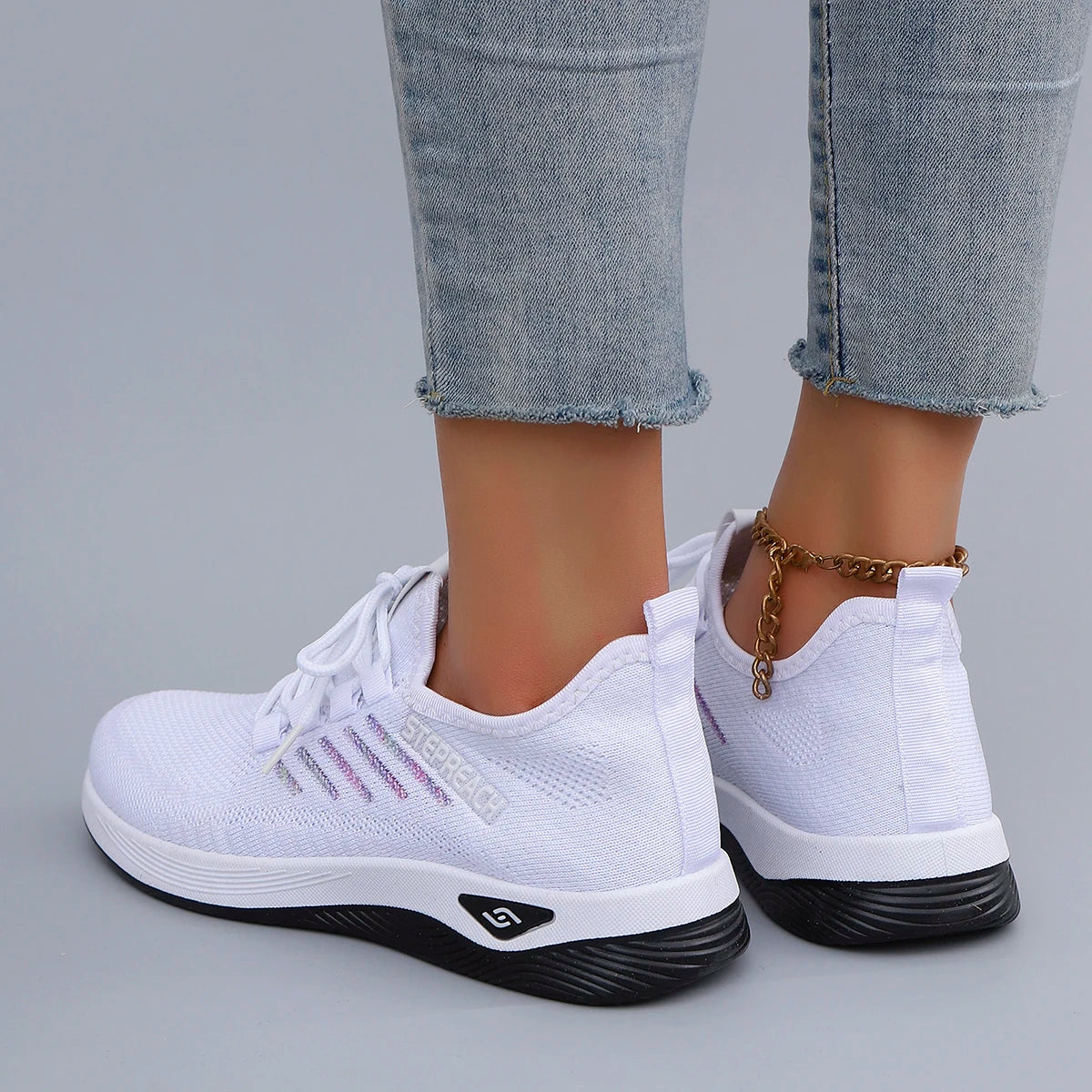 Spring and Autumn New Women's Casual Lace up Comfortable, Breathable, Lightweight and Wear-Resistant Sports Shoes