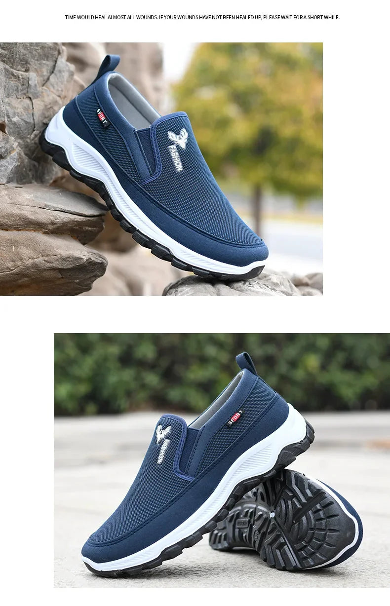 New autumn men's cloth shoes Mesh Breathable Non-Slip Loafers Casual Soft Sole Vulcanized Shoes Comfortable Sneakers Zapatos