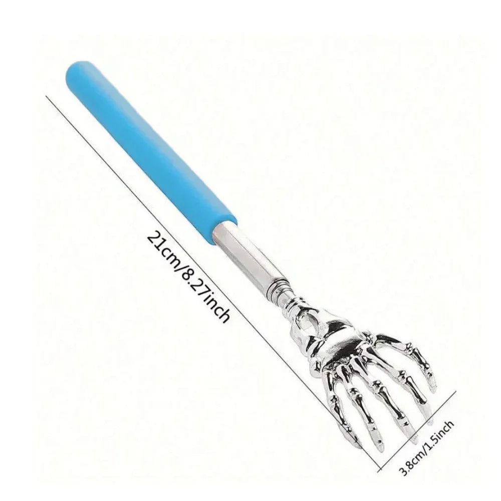 1PC Extendable Back Scratcher Stainless Steel Portable Telescopic Rubber Handle Back Scratchers For Halloween Christmas