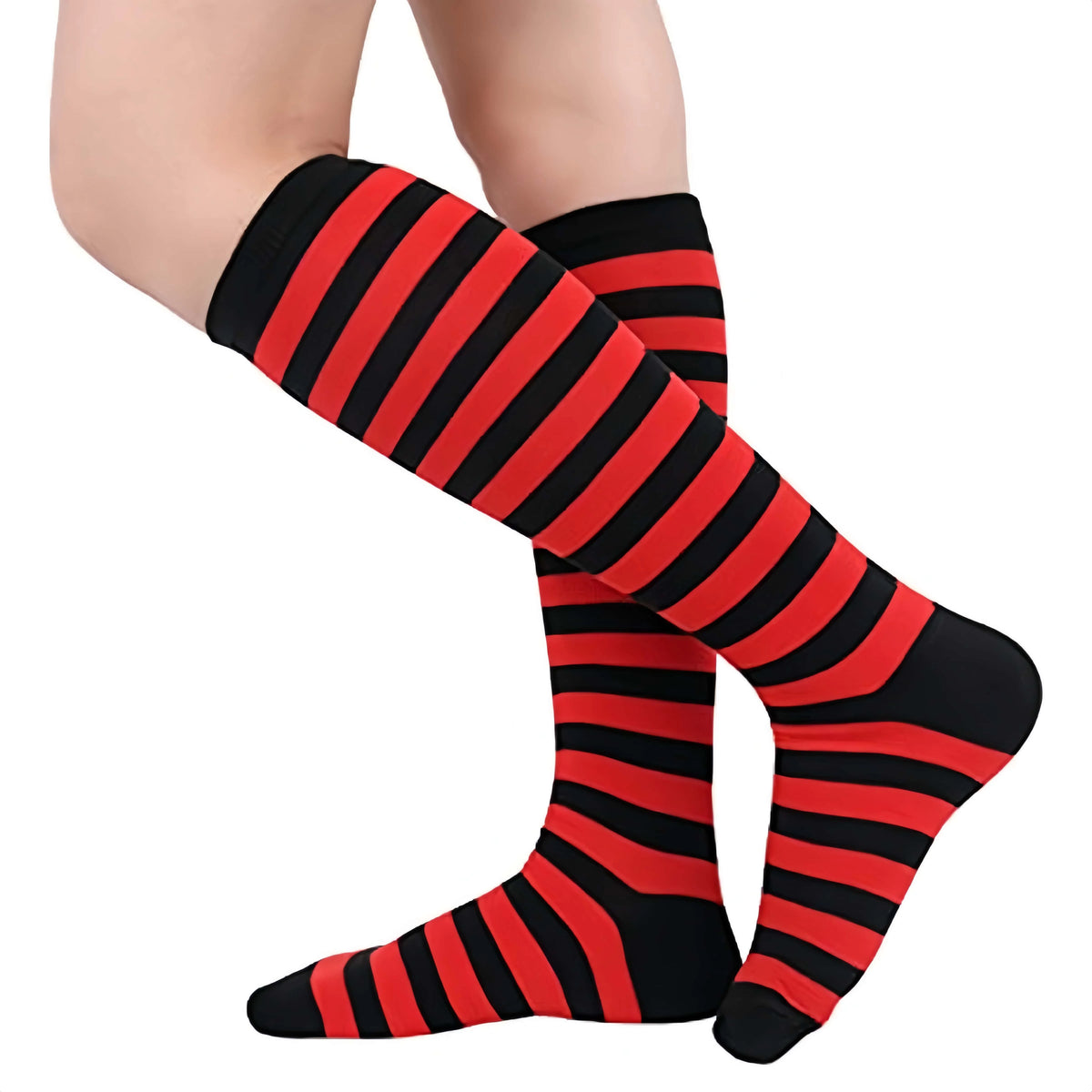 Kids Knee High Socks Cotton Halloween Colorful Zebra Stripes Long Tube Clown Striped Knee Socks Boys Girls Dopamine Xmas