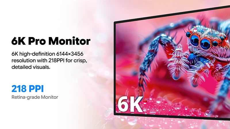 Kuycon G32P 32 Inch Computer Monitor 6K UHD IPS PC Display 500 Nits Contrast Rate 2000:1 Desktop Screen 99%sRGB Aluminum Alloy