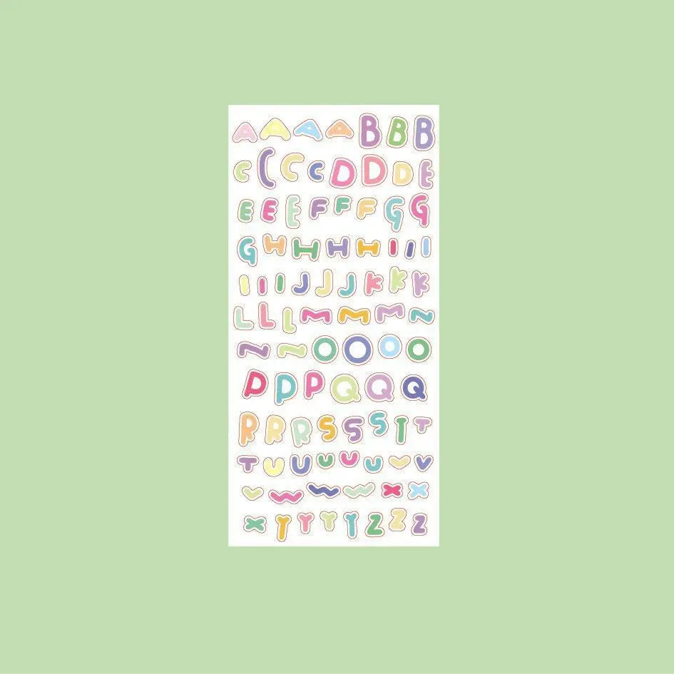 1 Piece INS New Letter Stickers Cute DIY Decals for Journal Card Making Csrapbook Sticker Stationery