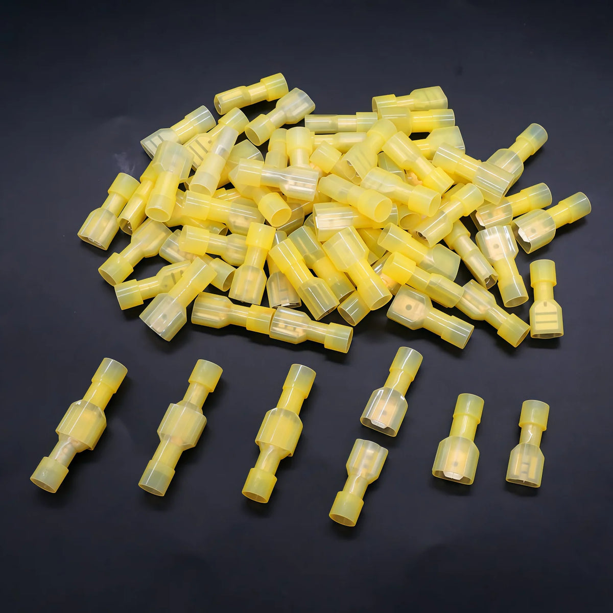 88/108Pcs Spade Connectors Kit, 22-10 AWG Male/Female Terminals, Nylon Insulated Crimp Connectors for Auto, Marine, Home, DIY