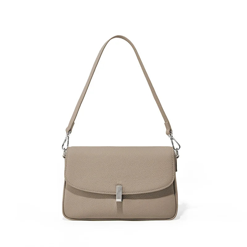 2026 New Women Bag Lady Fashion Box Unerarm Shoulder Bag Female Genuine Leather Stylish Crossbody Messenger Silver Hardwawre
