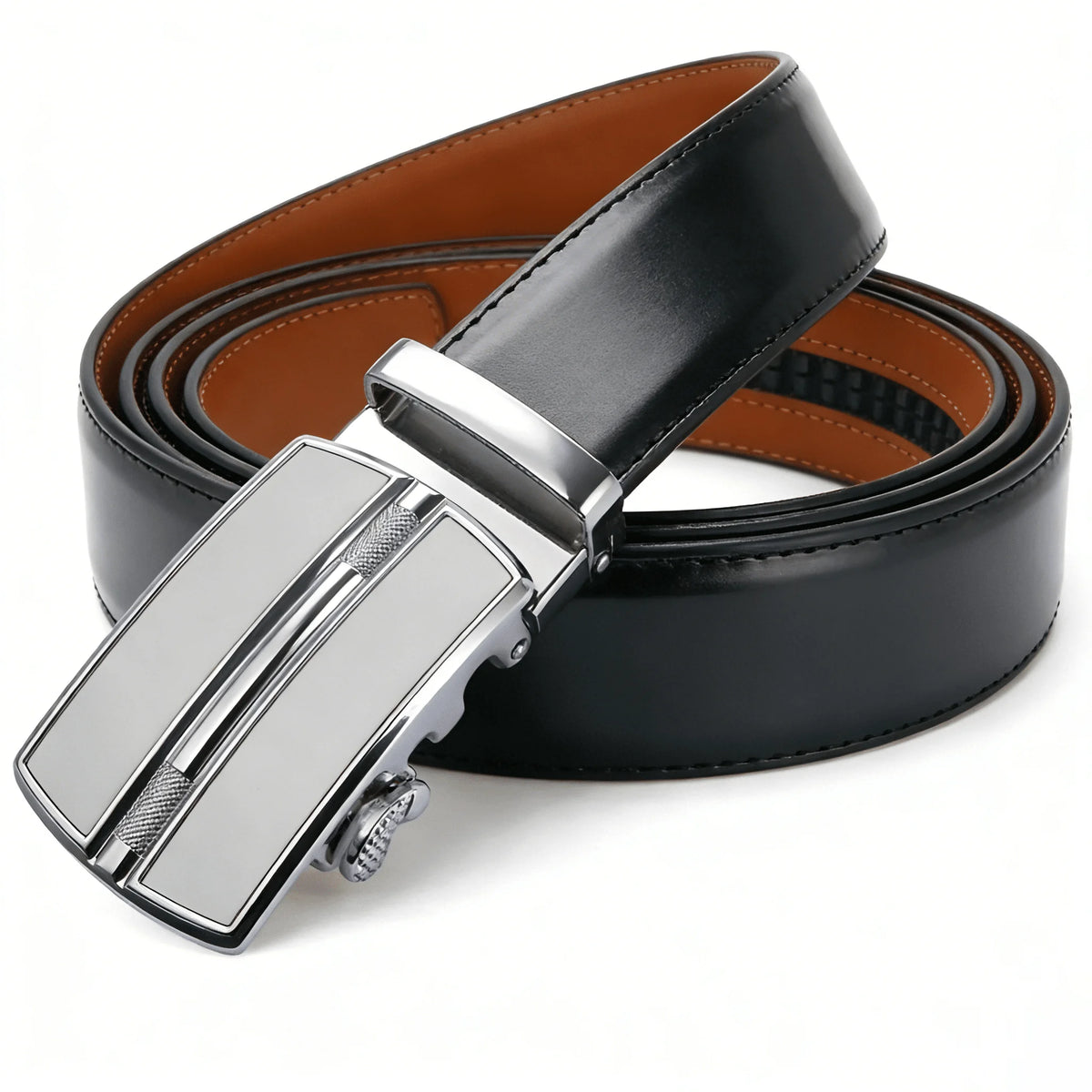 Men's Automatic Genuine Leather Luxury Belt Metal Automatic Buckle Male Waistband Designer High Quality Black Brown Waist Belts