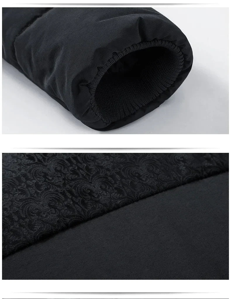 Puffer Jacket Men's Plush Thickened Parkas Stand Collar Jacket Men's Coat Winter Warm Thick Zipper Coat Padded Overcoat for Men