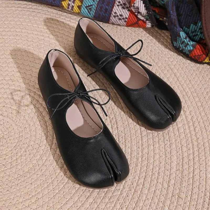 Comfort Flats Heel Silver Designer Tabi Shoes Women Summer 2026 Lightweight Lace Up Bowknot Ballet Flat Shoe Woman's Loafers