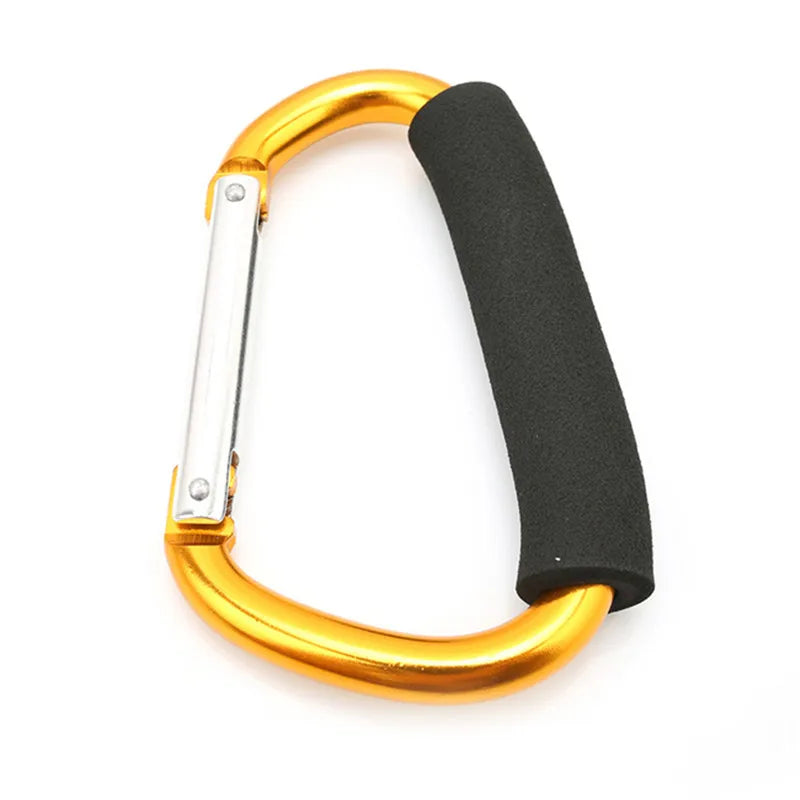 Large Carabiner Stroller Hooks Organizer Aluminum D Ring Spring Snap Keychain Clip Carry Handle for Hanging Purses Shopping Bags