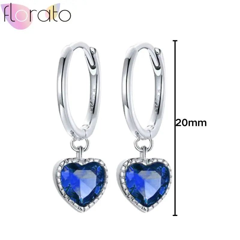 925 Sterling Silver Ear Buckle Retro Metal Heart Pendant Hoop Earrings for Women CZ Huggie Earrings Fashion Females Jewelry