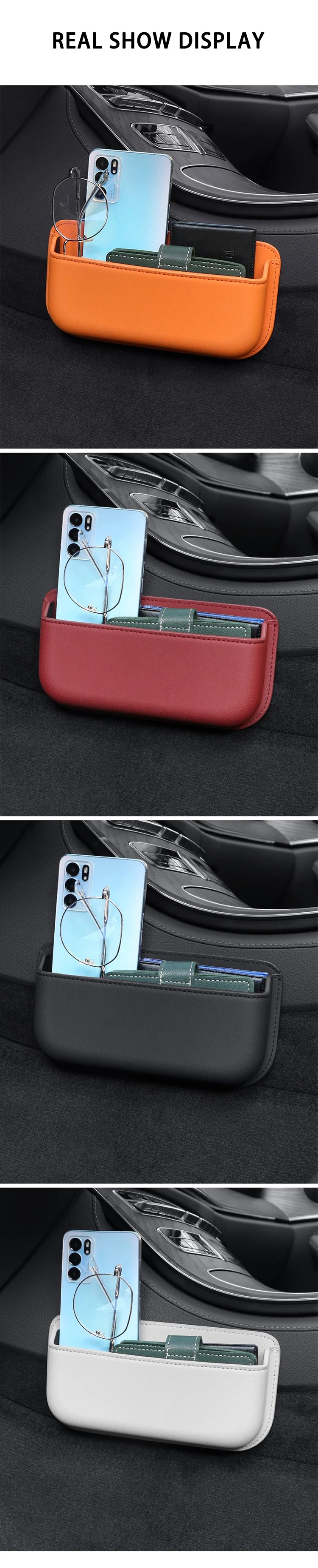Car Side Storage Pocket Organizer Bag PU Leather Organizer Door Stowing Tidying Bag Box Phone Coin Holder Interior  Accessories