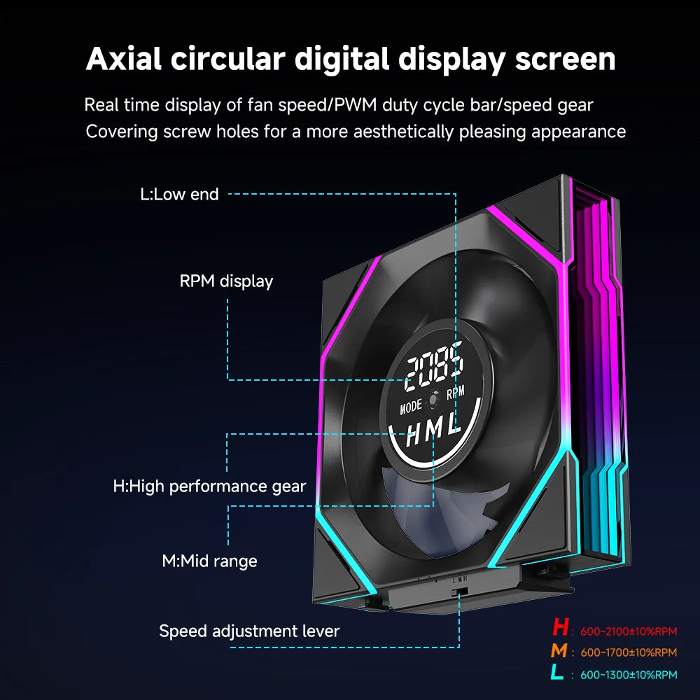 Jungle Leopard Interstellar V4 Digital Display Speed Control Infinite Mirror With Screen Ventilador UNI Fan