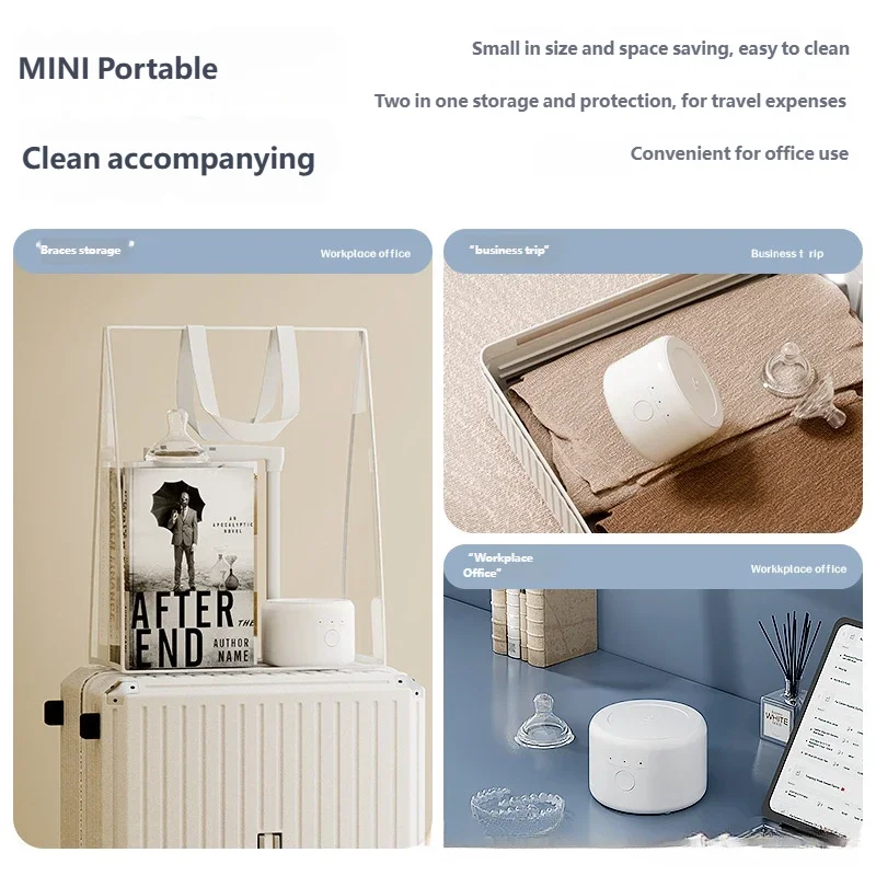 HOMEFISH Mini Dispositivo de Limpeza de Próteses Dentárias - Limpador Dentário Portátil Multifuncional para Dentes Postiços