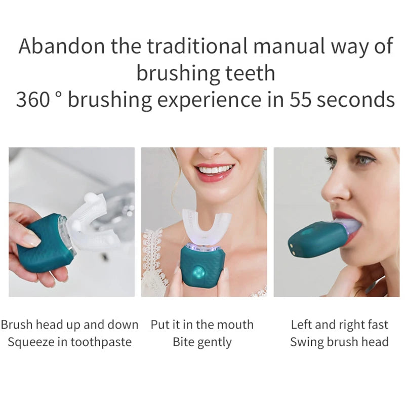 U-Shaped Electric Toothbrush Automatic Sonic Whitening Silicone Oral Care