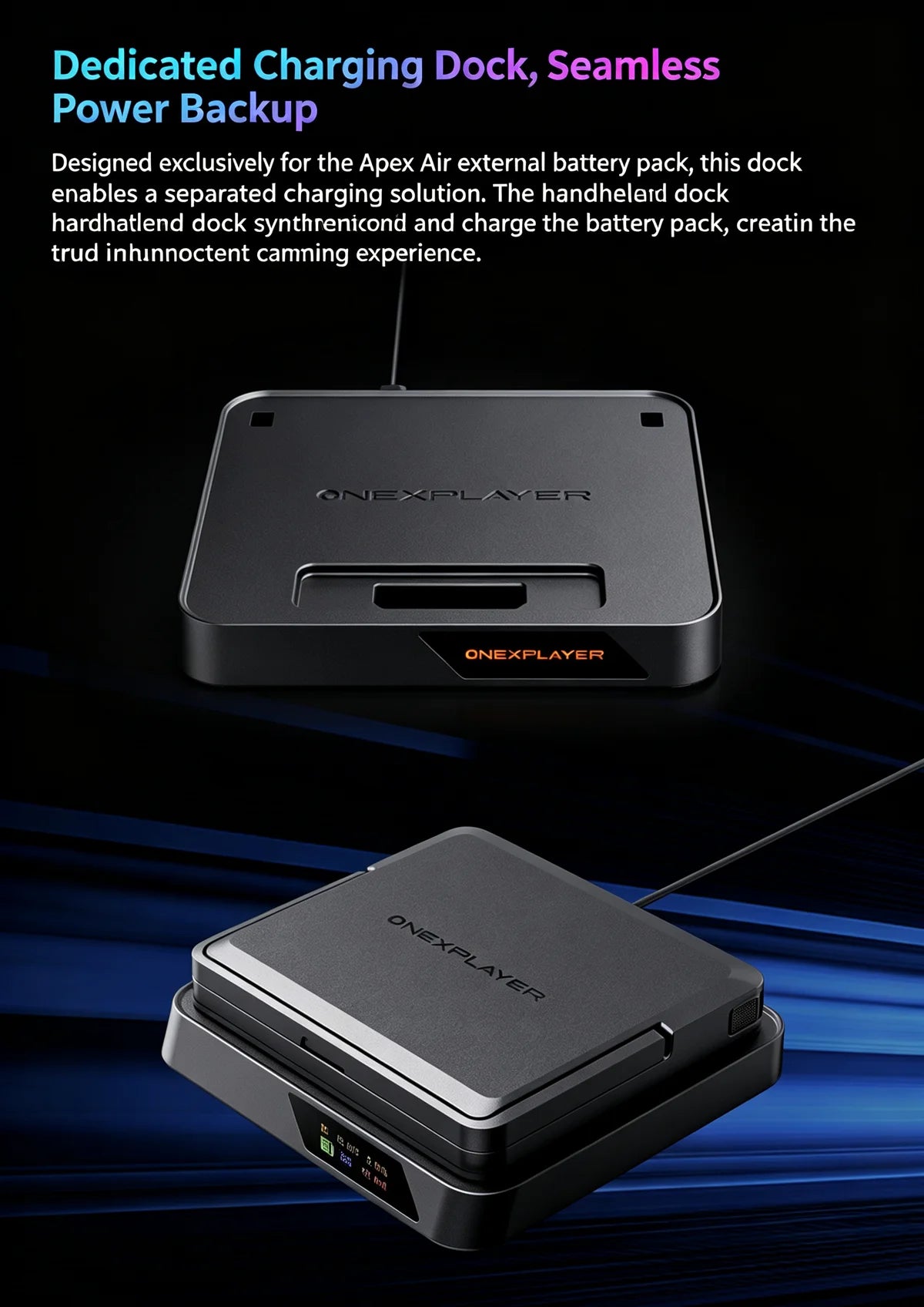 OneXPlayer APEX AIR Windows Handheld Game Console Intel Arc G3E 8" 120Hz VRR Screen 85Wh Swap Battery Dual SSD Cooling Gaming PC