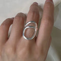 BF CLUB 925 Sterling Rings for Women Fashion Geometric Handmade Irregular FInterware LInes Ring Party Christmas Gift