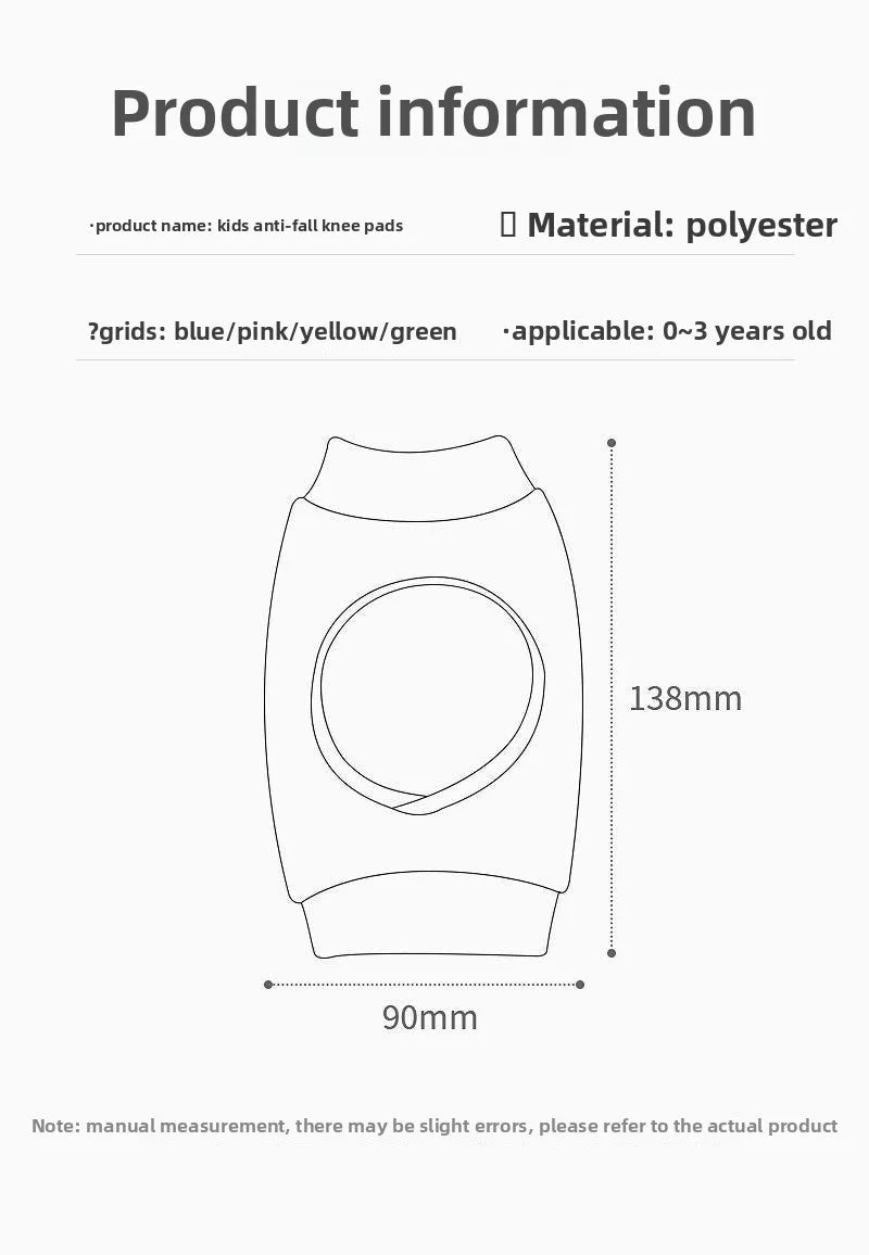 Anti-Fall Learning to Walk Gear for Infants & Toddlers Baby Knee Pads 1 Pair - Thin Summer Crawling Protection,