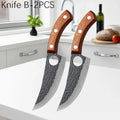 Professional Hand Forged Butcher Knife with Wooden Handle Stainless Steel Boning Knife Cutter Full Tang Kitchen Knife