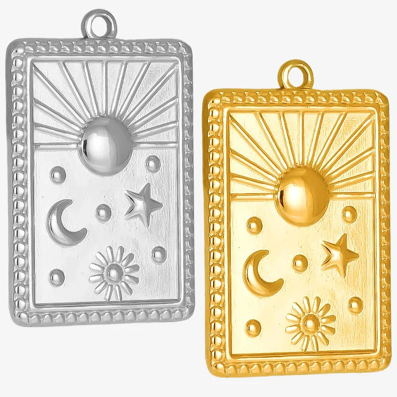 6pcs/Mix Classic Gold/Silver Color Heart Shaped Cross Irregular Shaped Pendant Stainless Steel Diy Women Necklace Accessories