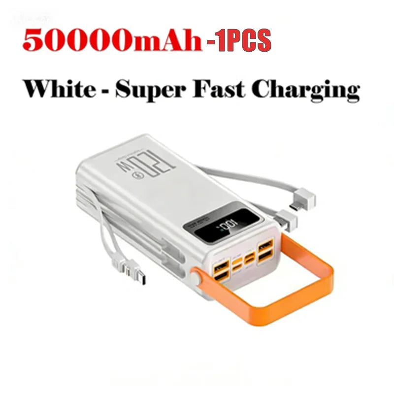 120W 30000-100000mAh Fast Charging Power Bank Large Capacity Outdoor Mobile Power Supply External Spare Battery For Camping