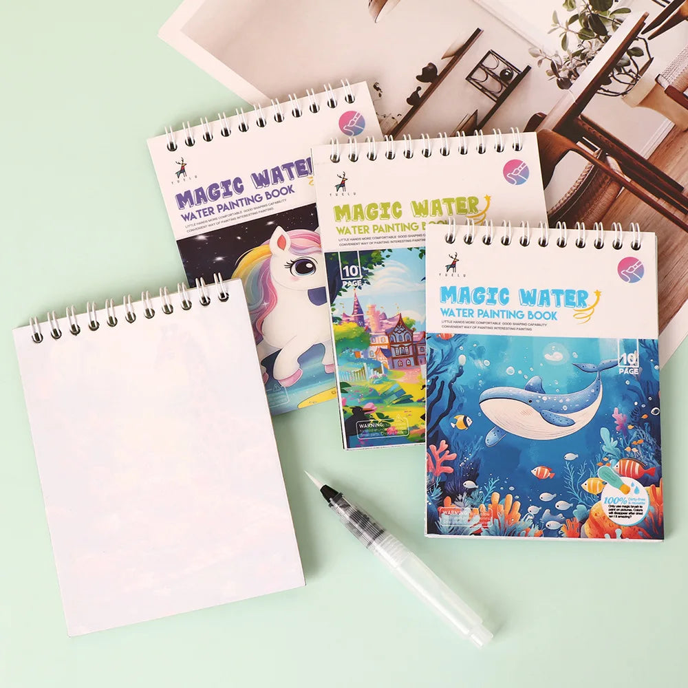 Magic Water Drawing Book for Kids - Reusable Doodle Art & Educational Toy, Craft Activity Painting Pad for Toddlers Preschool