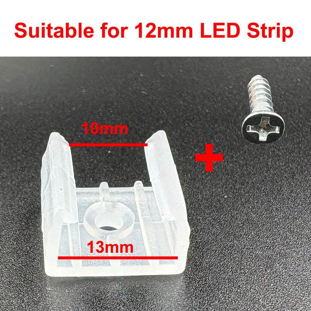 6mm 8mm 12mm 15mm LED Strip Fix Clips Holder Connector Accessories With Screw For 2835 5050 Neon Light Fixing Flexible COB Buckl