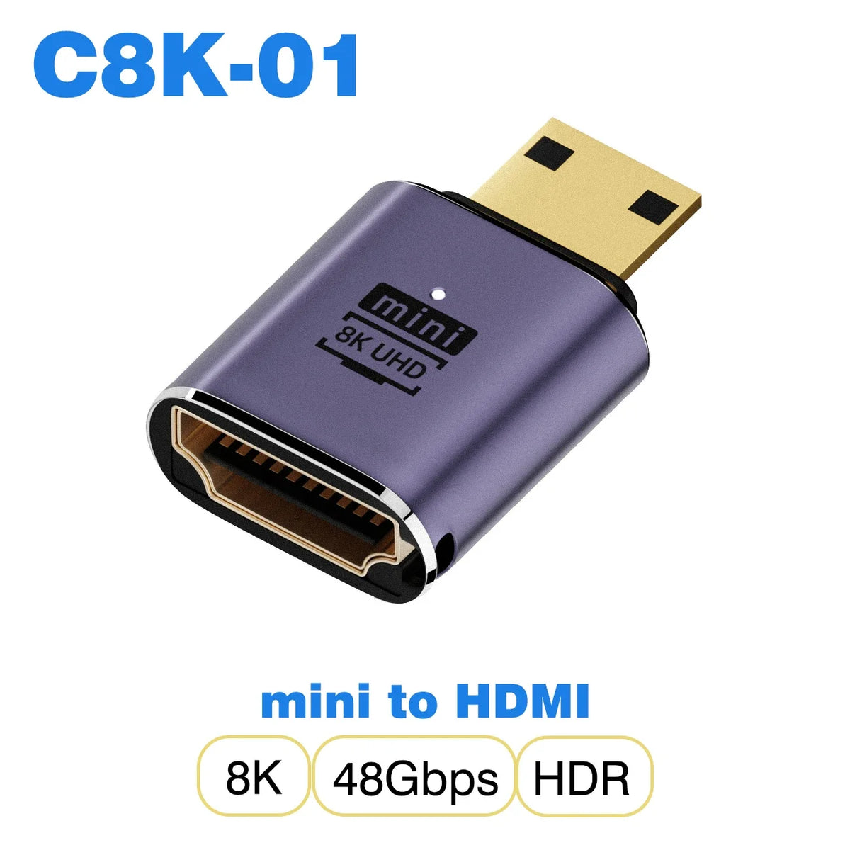 mini micro hdmi to HDMI 2.1 Converter 48Gpbs 8K60HZ 4K120HZ for HDTV Projector PS4 PS5 Laptop PC