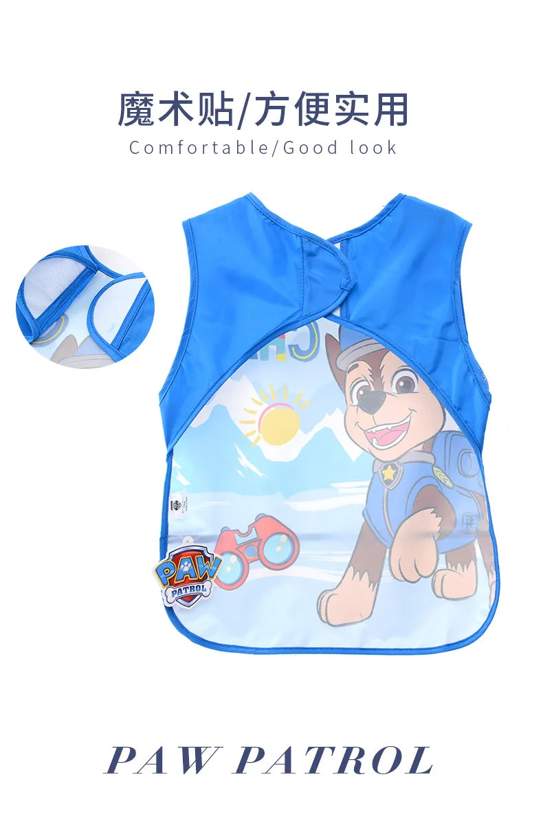 Genuine Paw Patrol Baby Bibs Colorful Cartoon Waterproof Bib Infant Eating Children Drawing Sleeveless Pocket Apron Self Feeding