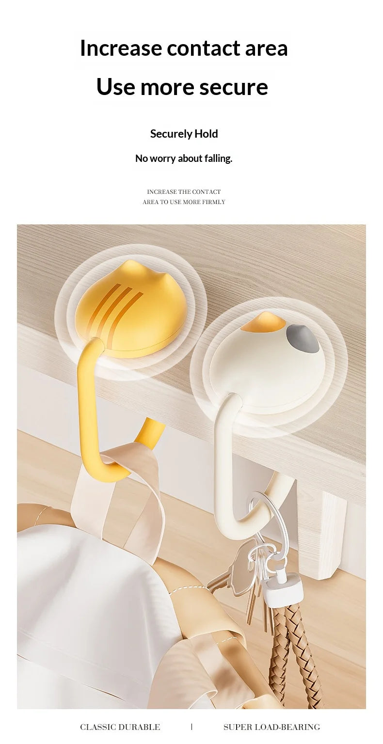 Cat Backpack Hook Desk Edge Hook Dormitory Gadget New Model with No Drilling Holes for Primary School Student Desk Side Hook.