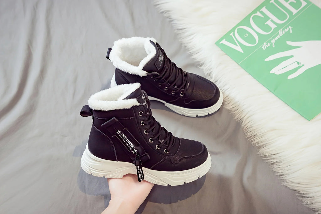 Botins de Senhora, Botins Curtos, Botas de Inverno com Forro Espesso e Isolamento, Elegantes e Versáteis, Botas de Inverno de Sola Grossa