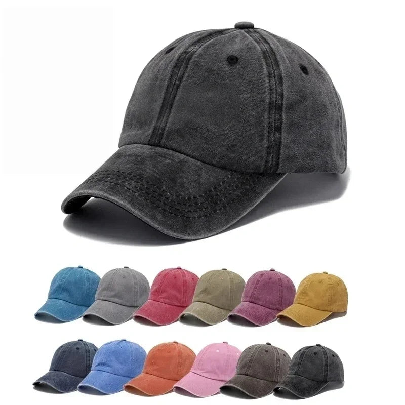 Custom DIY Logo Dad Hat Vintage Cotton Baseball Cap Unisex Sports Cap Adult Washable Cowboy Trucker Cap