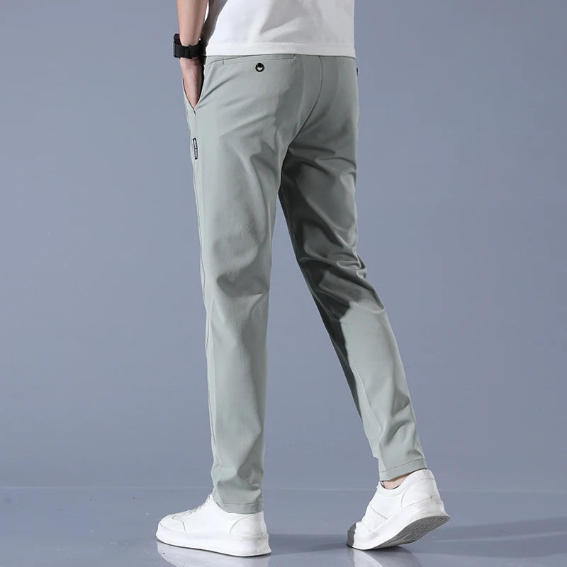 2025 Spring Summer Ultra-thin Men's Stretch Slim Straight Casual Pants High Quality Fashion Breathable Golf Sports Trousers