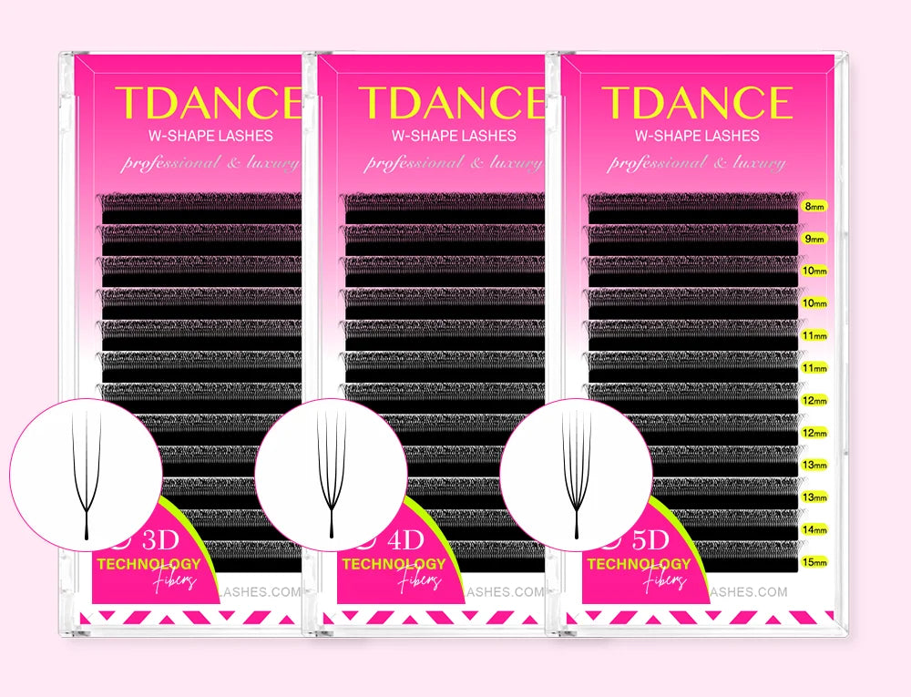 TDANCE U-Shaped 3D 4D 5D Eyelash Extension U Shape W Style Faux Mink Premade Fans Natural Soft Volume Makeup Eyelashes