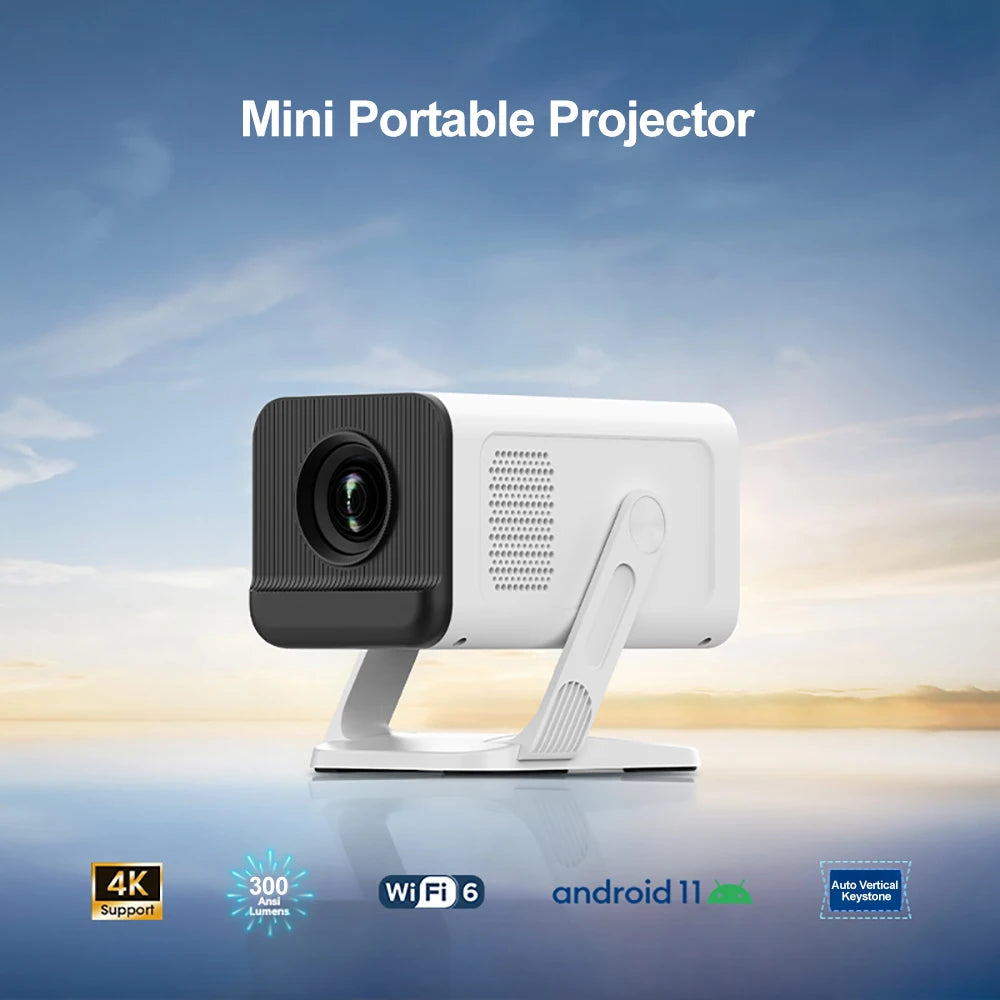 PROGAGA PG310 Mini Portable Projector 4K 1080P 720P Android 300Ansi BT5.4 Projetor PG310 Smart Home Theater Outdoor Video Beamer