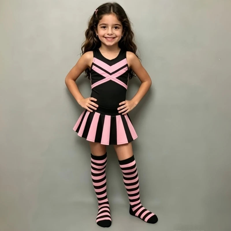 Kids Knee High Socks Cotton Halloween Colorful Zebra Stripes Long Tube Clown Striped Knee Socks Boys Girls Dopamine Xmas