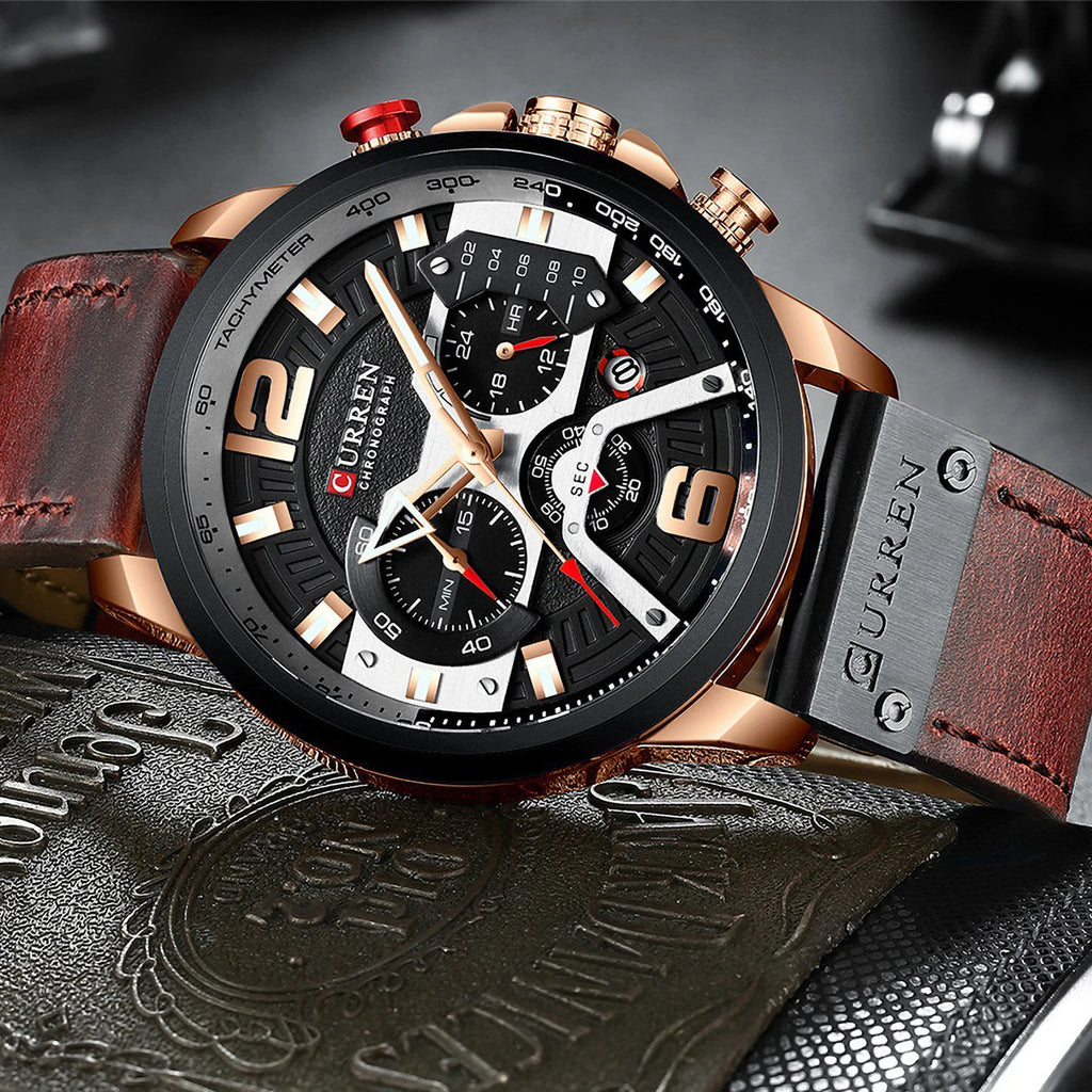 Casual Sport Watches for Men Top Brand Luxury Military Leather Wrist Watch Man Clock Fashion Chronograph Wristwatch relógio