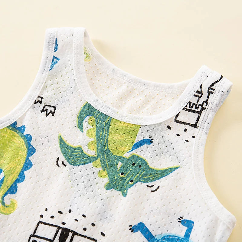 Toddler Baby Boy Pajamas Cotton Sets for Girls 0 to 1 2 3 4 5 6 7 8 9 Years Summer Children Pyjama Short Sleeveless Kids Pijamas